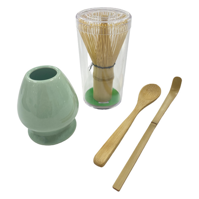 MATCHA WHISK 4PCS SET W/ STAND AND BAMBOO SPOON