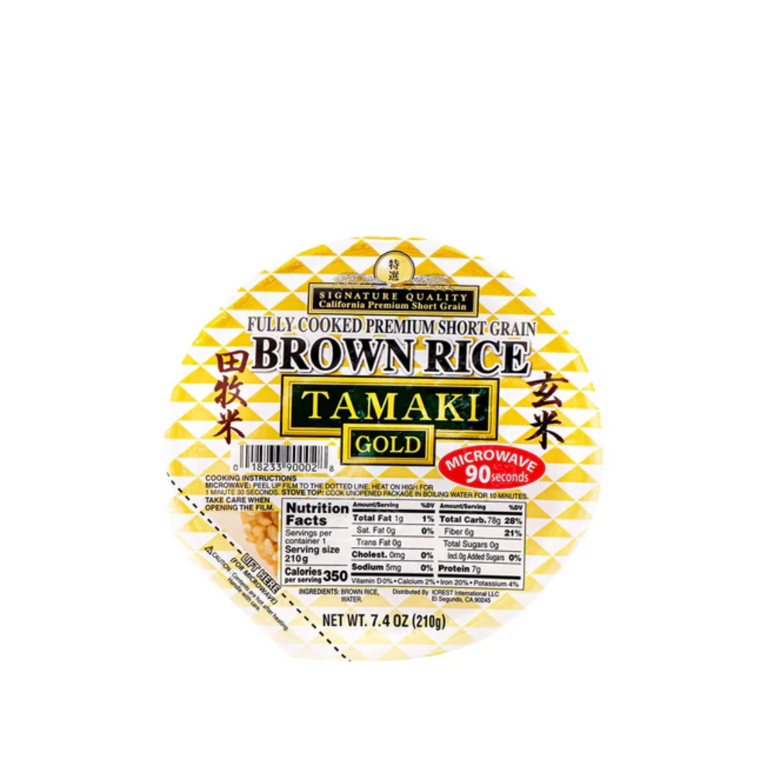 RICE COOKED TAMAKI BROWN BOWL GOLD 7.4