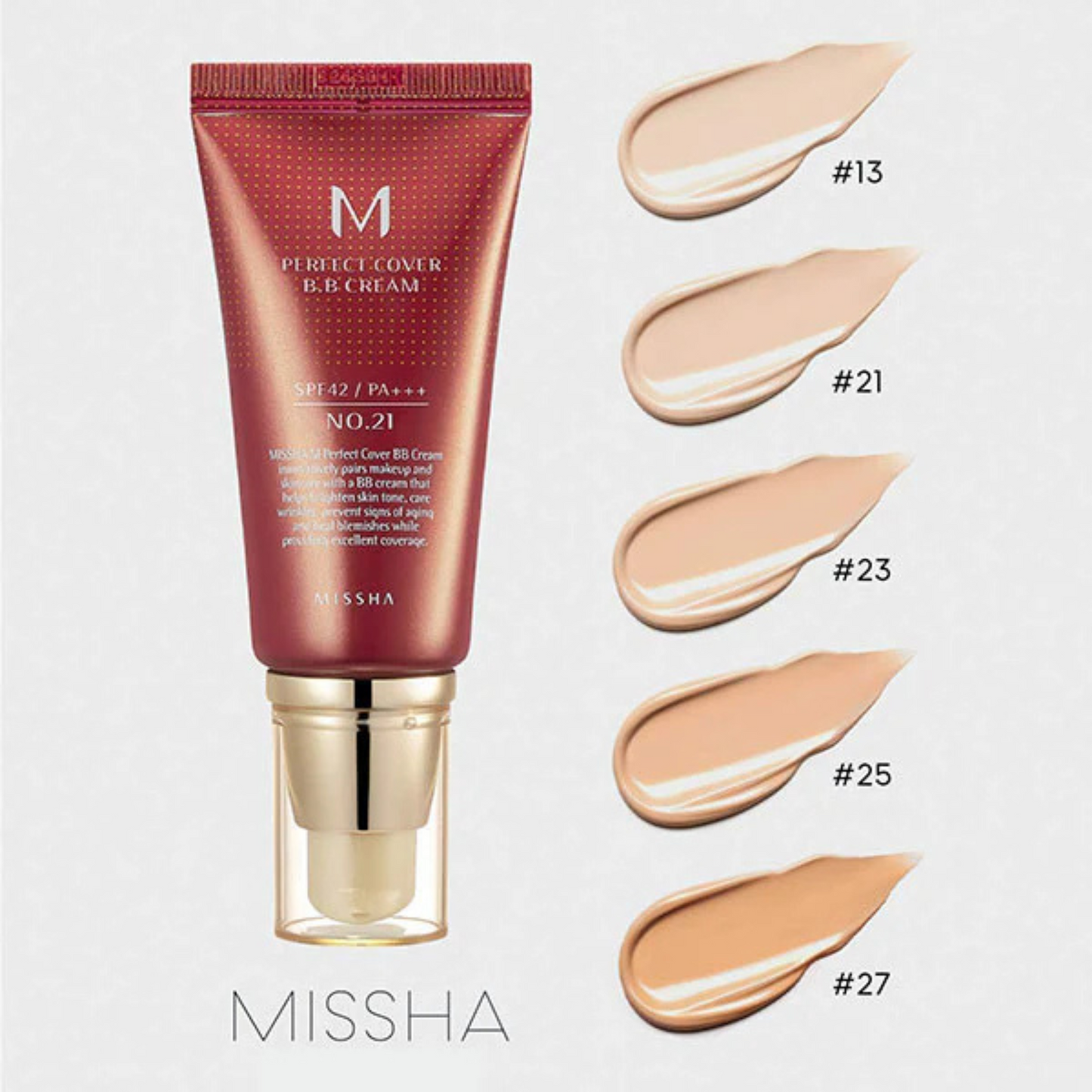 MISSHA M PERFECT COVER BB CREAM SPF 42 NO21 LIGHT BEIGE