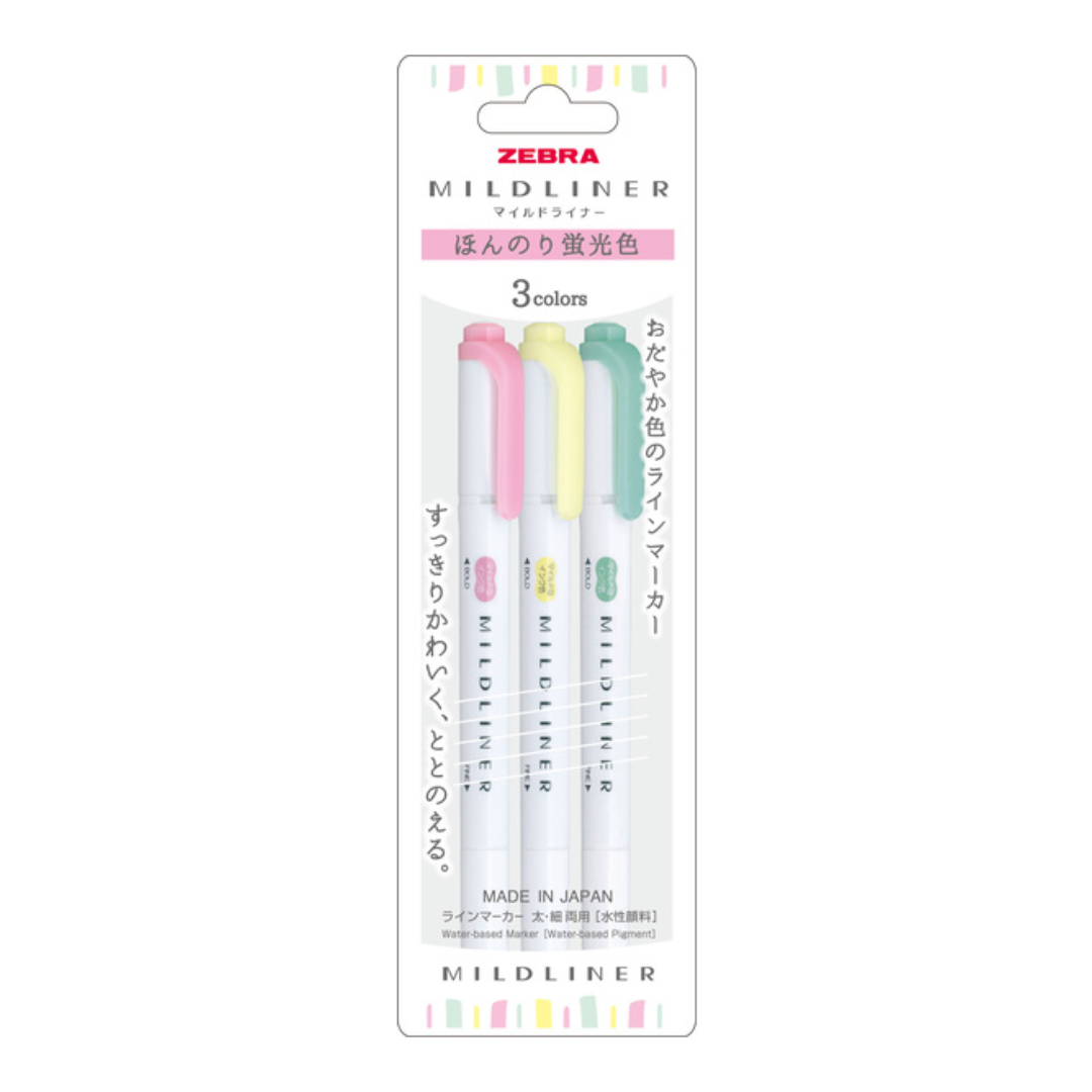 ZEBRA MILDLINER HIGHLIGHTER 3SOFT COLOR SET