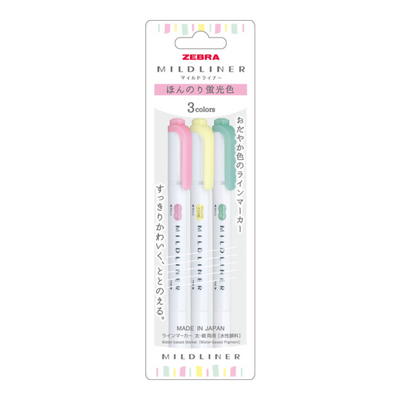 ZEBRA MILDLINER HIGHLIGHTER 3SOFT COLOR SET