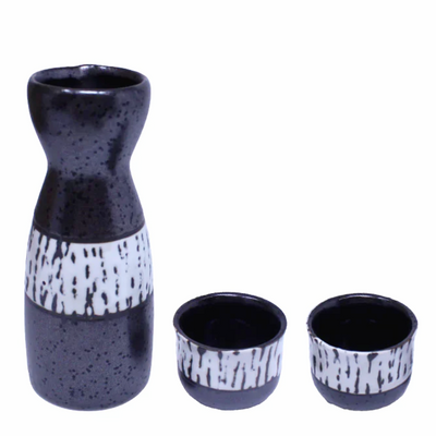 3P CERAMIC SAKE SET TWO TONES