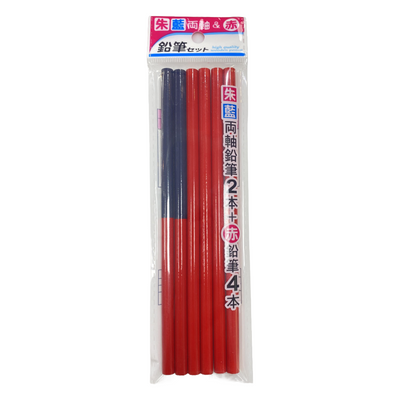 RED AND BLUE WOODEN PENCIL