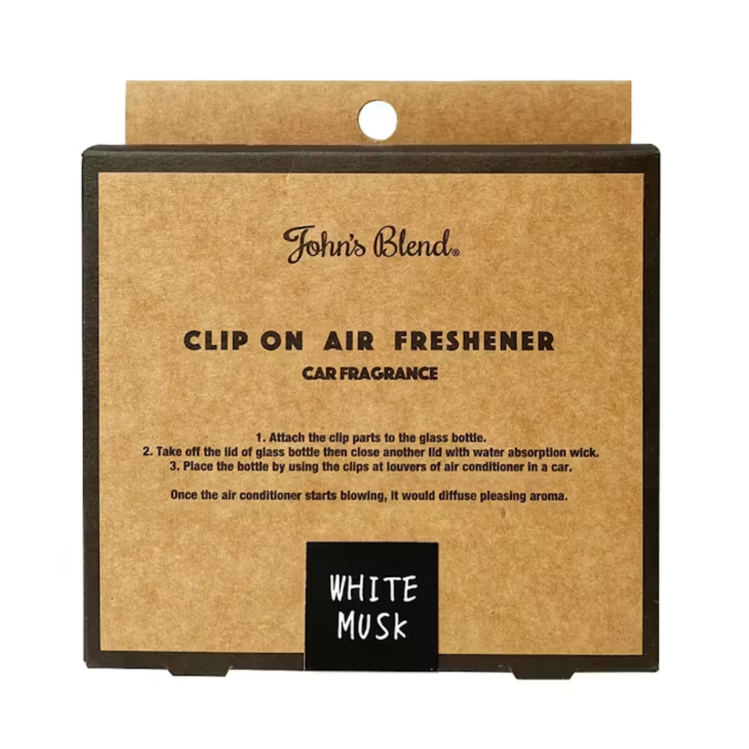 JOHN'S BLEND CLIP ON AIR FRESHENER WHITE MUSK