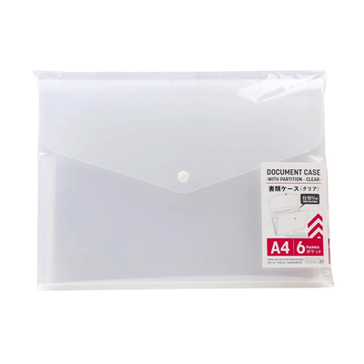 A4 DOCUMENT CASE WITH PARTITION CLEAR