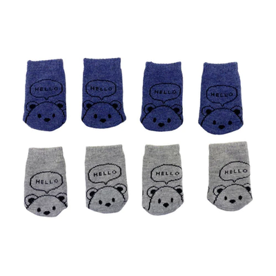 CHAIR SOCKS HELLO BEAR WIDE TYPE 4PCS