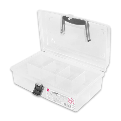 STORAGE BOX WITH HANDLE AND PARTITION 5.8X9.3X3.2IN