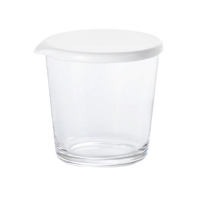 GLASS POT COLORFUL CAP WHITE 13OZ