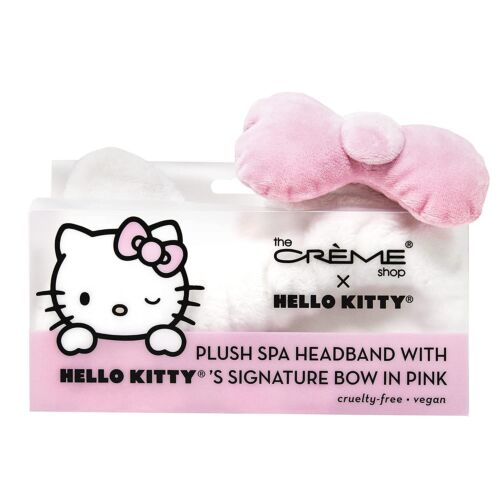 HELLO KITTY PLUSH SPA HEADBAND WITH KITTY BOW PINK