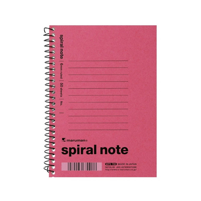 A6 SPIRAL NOTE 6MM RULED PINK
