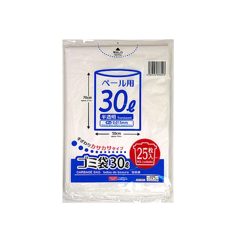 GARBAGE BAG 30L TRANSLUCENT 25PCS