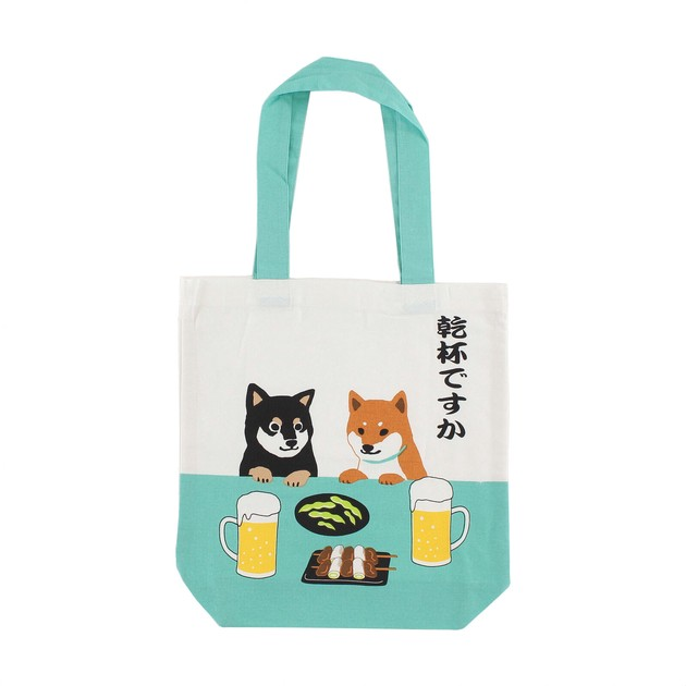 FRIENDSHILL A4 TOTE BAG KANPAI DESUKA GREEN