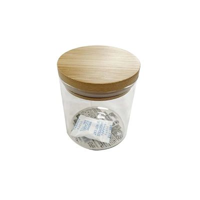 GLASS CANISTER WITH BAMBOO LID 150ML