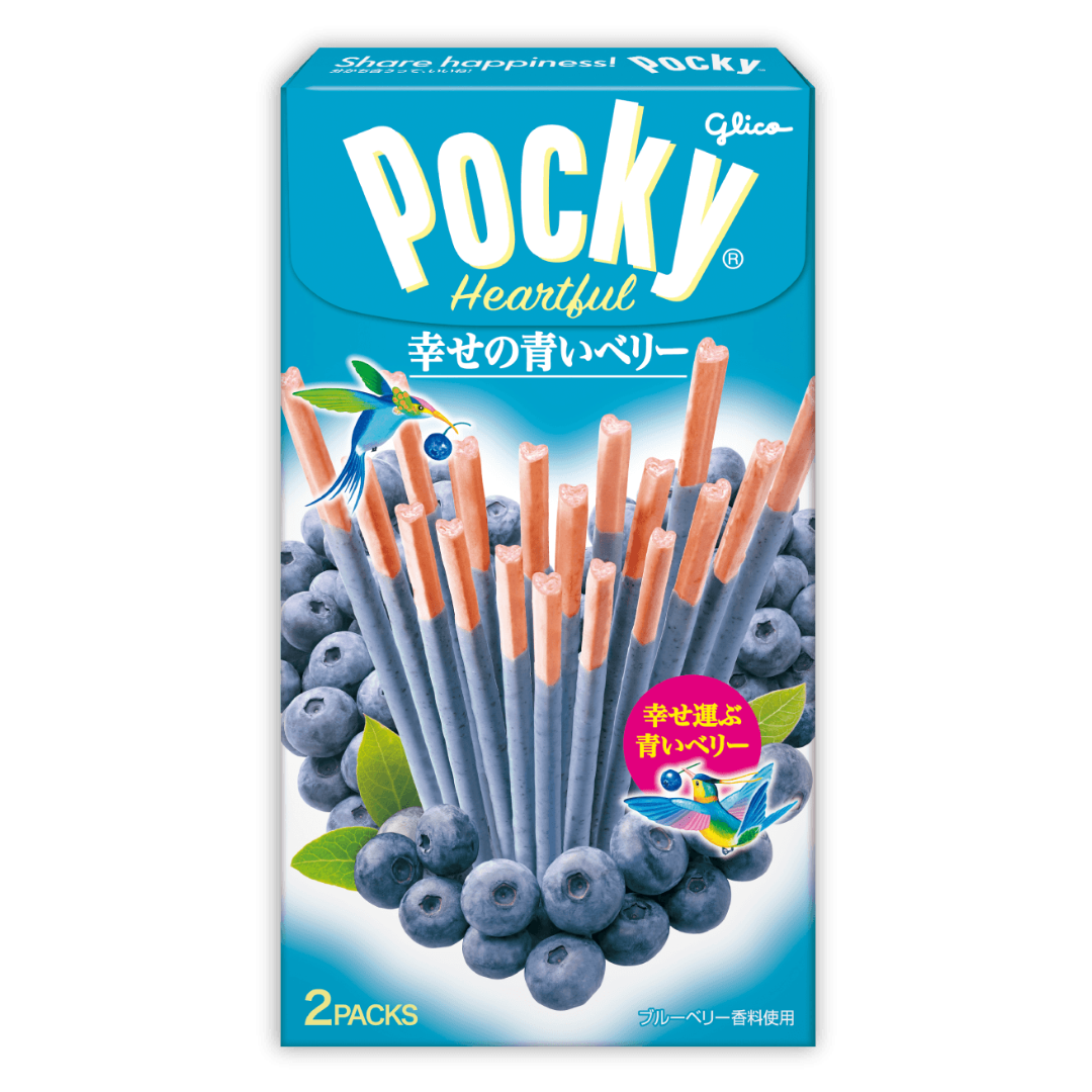 GLICO POCKY HAPPY BLUEBERRY HEARTFUL