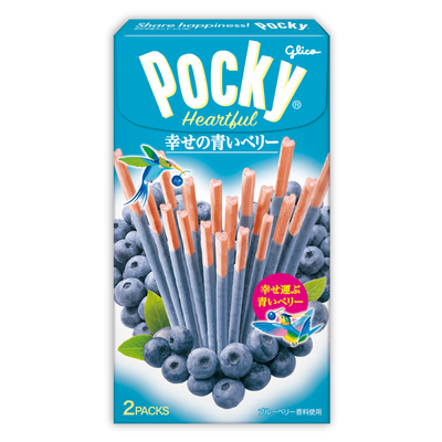 GLICO POCKY HAPPY BLUEBERRY HEARTFUL