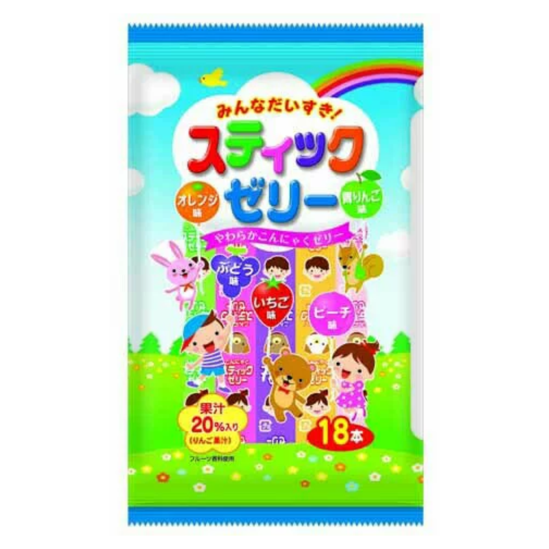 STICK JELLY GRAPE STRAWBERRY PEACH 18PC