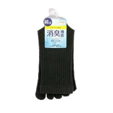 DEODORANT CREW LENGTH TOE SOCKS BLACK 25-27CM