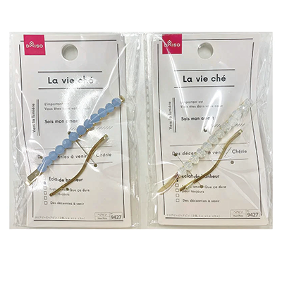 CLEAR BEAD HAIR PIN 2P LA VIE CHE