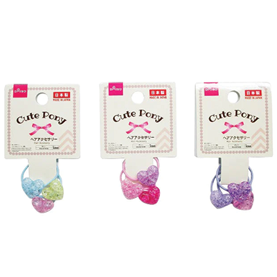 KIDS PONY MINI RUBBER HEART 3P