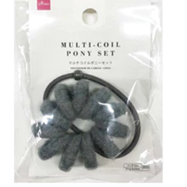 MULTI COIL PONY SET WARM COLOR GRAY