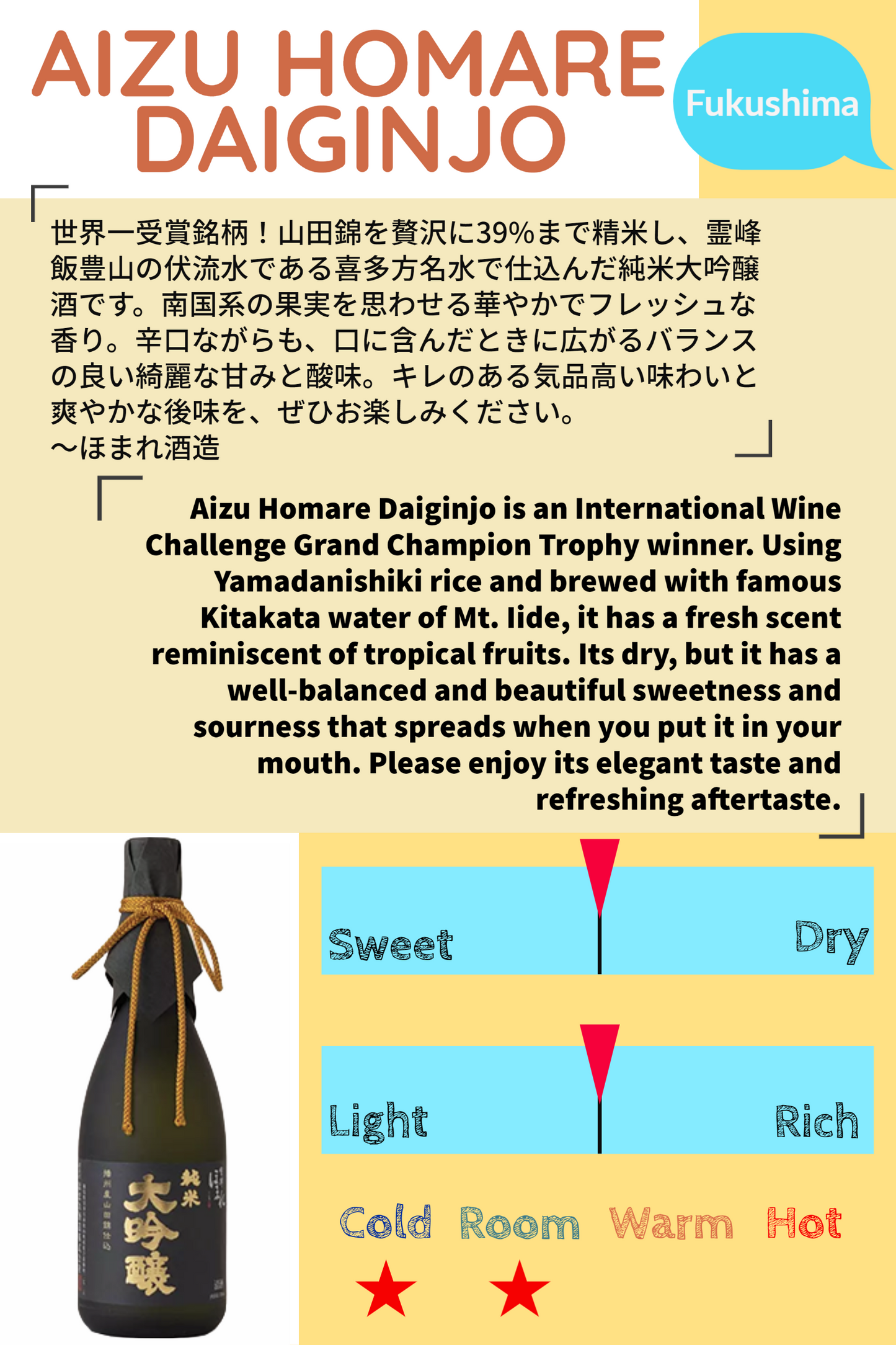 AIZU HOMARE DAIGINJO