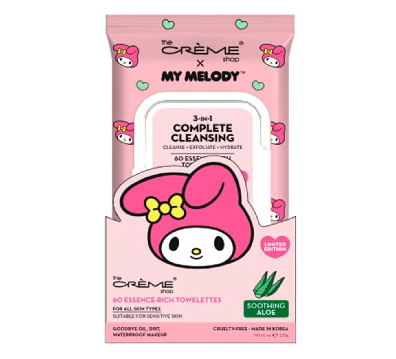 MY MELODY CLEANSING TOWELTTES 60T SMOOTHING ALOE