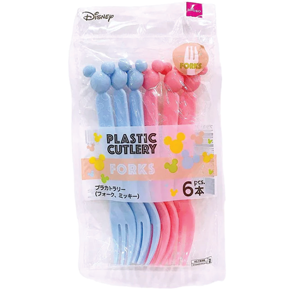 PLASTIC CUTLERY FORK 6P MICKEY