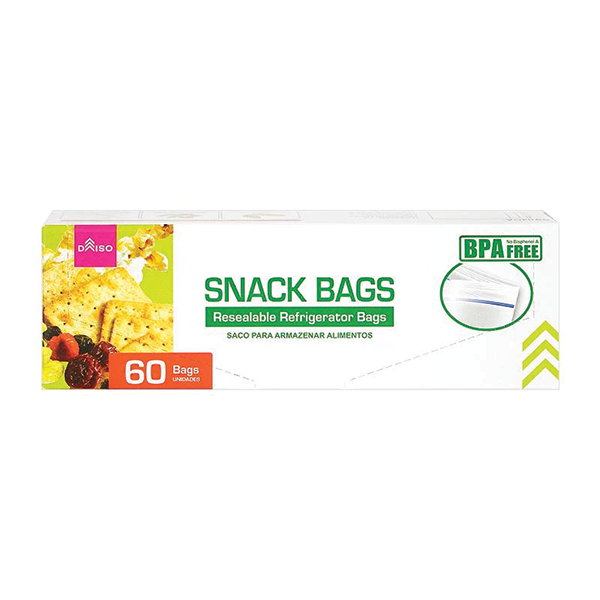 RESEALABLE REFRIGERATOR SNACK BAGS 60BAGS