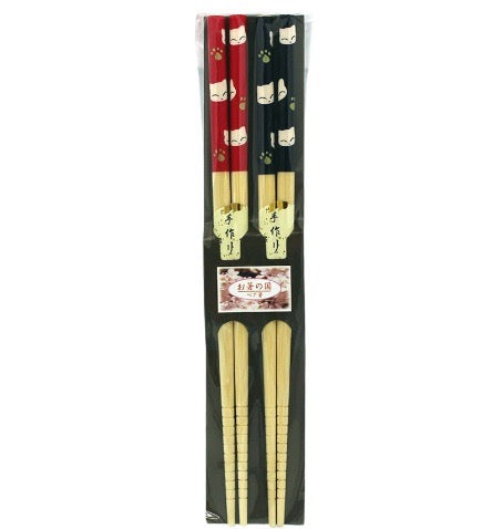 TAGAMI 179-3 CHOPSTICK 2 PAIR WHITE CAT