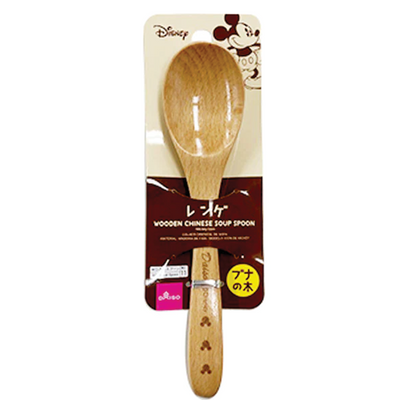 WOODEN CHINESE SOUP SPOON MICKEY ICON